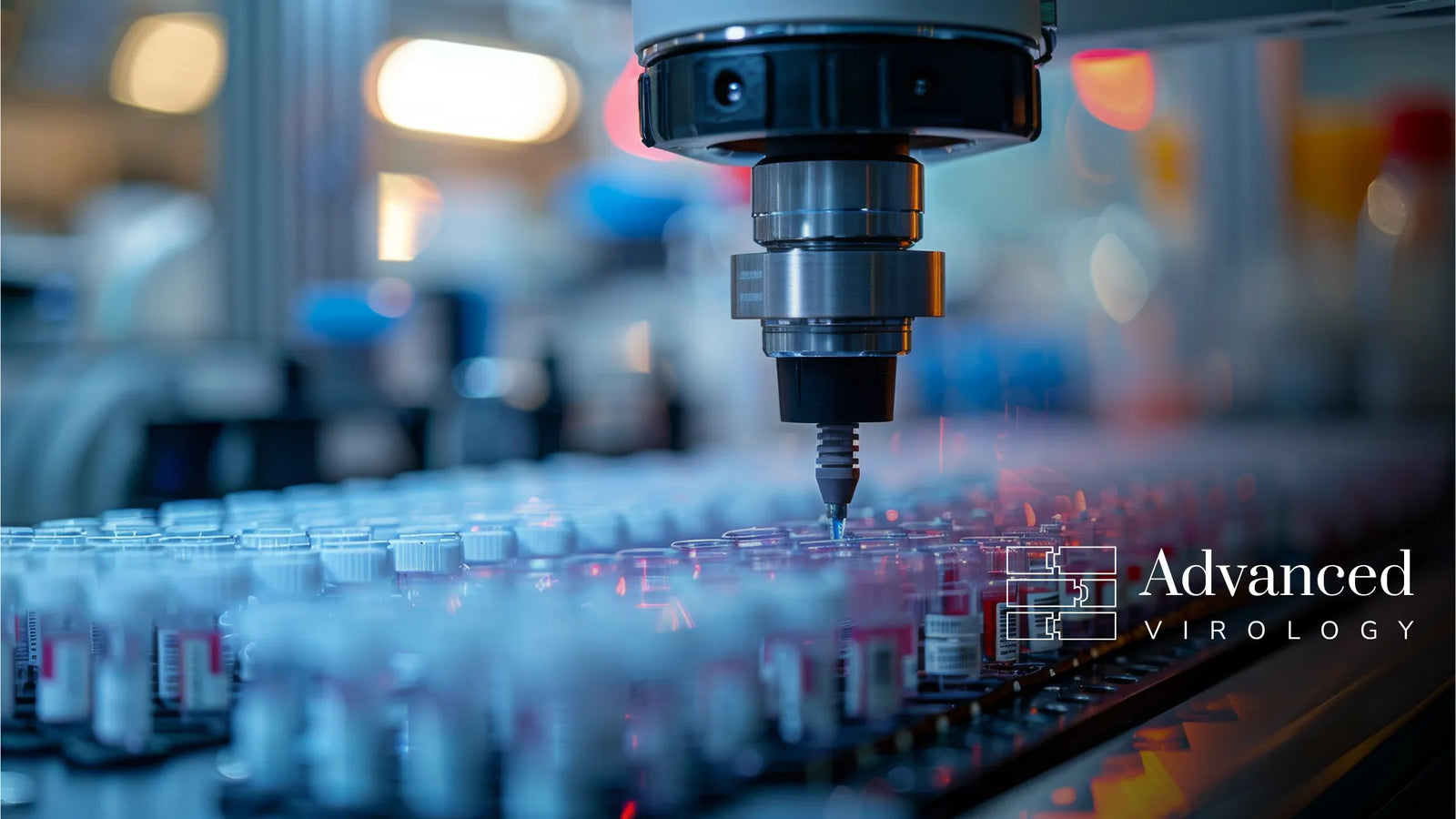 A close-up shot of an automated robotic arm